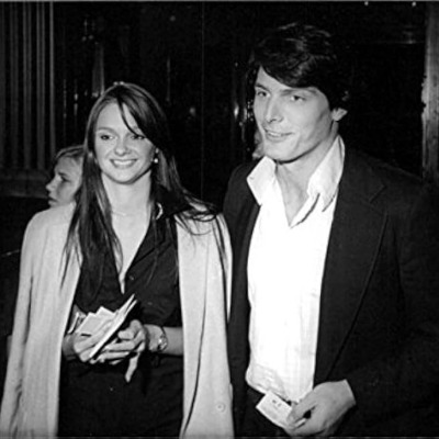 Gae Exton and Christopher Reeve in a fancy dress.